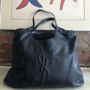 YSL Tote! Shopper bag! Everything bag Blue Leather